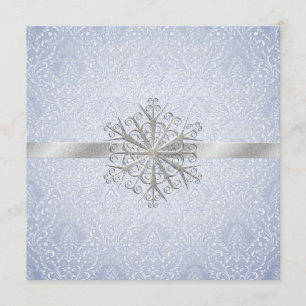 Elegante blaue Winter-Hochzeits-Einladung Einladung