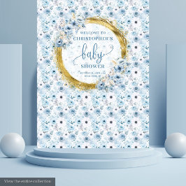 Elegante blauen pastellblauen Blumen Goldbrasse Ba Wandteppich