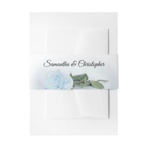 Elegante Blauen Rose Einfache Hochzeit Einladungsbanderole
