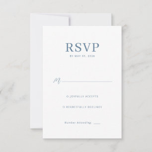 Elegante Blaugraue RSVP-Karte RSVP Karte