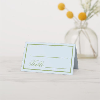 Elegante Blaugrüne Hochzeit Platzkarte