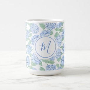 Elegante Blaugrüne Hortensien-Vornehme Personalisi Kaffeetasse