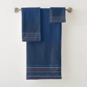 Elégante Bleue Régate Bordure striée