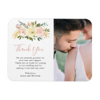 Elegante Bloral Gold Blush Pink Foto Gastgeschenk 