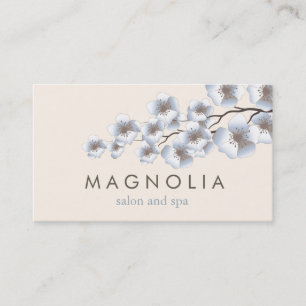 Elegante Blossom Blue Chic Beauty Wellness-Center  Visitenkarte