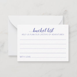 Elegante Blue Advice Cards für Hochzeitseimer Hinweiskarte