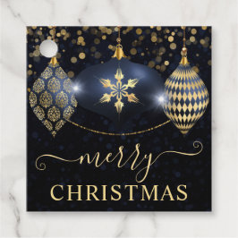 Elegante Blue and Gold Ornaments Baubles Weihnacht Geschenkanhänger