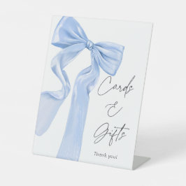 Elegante Blue Bow Baby Shower Cards und Geschenke Sockelschild