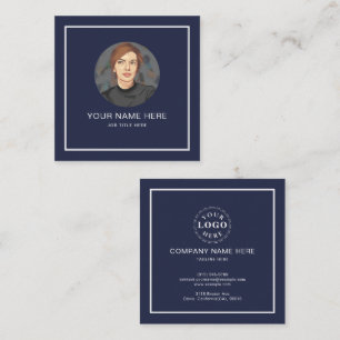 Elegante Blue Calling Card mit weißem Script Telefonnummerkarte