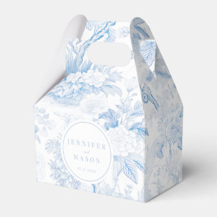 Elegante Blue Chinoiserie Porzellan Hochzeit Geschenkschachtel