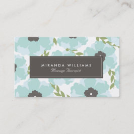 Elegante Blue Floral Business Cards - Groon Visitenkarte
