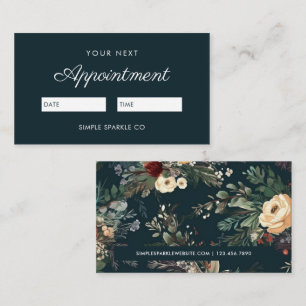 Elegante Blue Floral Erinnerung Card Terminkarte