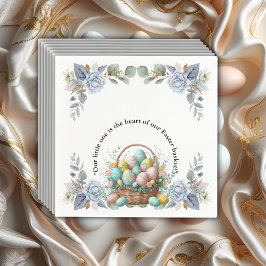 Elegante Blue Floral Oaster Egg Basket Baby Dusche Serviette