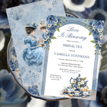 Elegante Blue Floral Tee Set Bridal Teatro Sociale