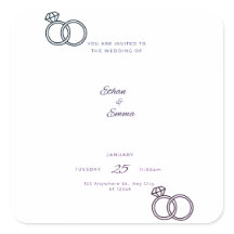 Elegante Blue Floral Wedding Stickers