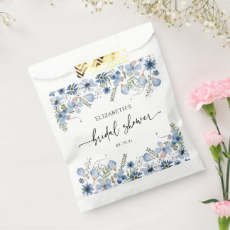 Elegante Blue Florals Brautparty Fevor Bag Geschenktütchen