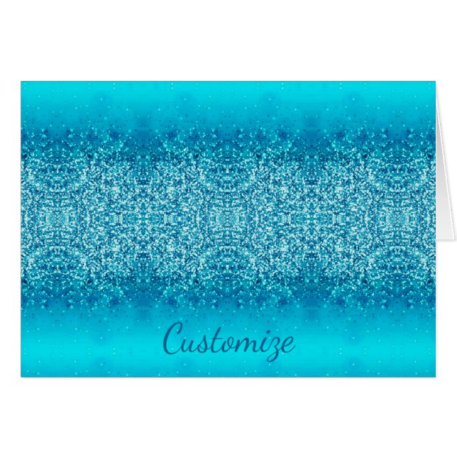 Elegante Blue Frost Sparkle Card 2 (Vorderseite (Horizontal))