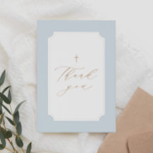 Elegante Blue Gold Cross Boy Taufe