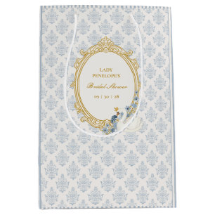 Elegante Blue-Goldene Hochzeitsdusche im Regency-S Mittlere Geschenktüte