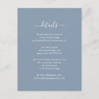 Elegante Blue Guest Information Cards