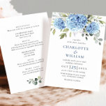 Elegante Blue Hydrangea Blumenhochzeit Einladung<br><div class="desc">Für weitere Anpassungen klicken Sie bitte auf den Link "Weitere Anpassung" und verwenden Sie unser Design-Tool,  um diese Vorlage zu ändern. Wenn Sie Hilfe oder passende Artikel benötigen,  kontaktieren Sie mich bitte.</div>