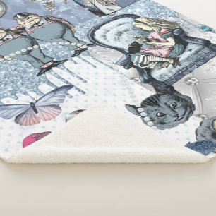 Elegante Blue Ice Alice im Wunderland Sherpadecke