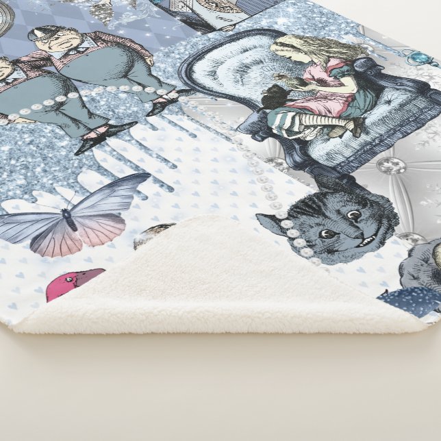 Elegante Blue Ice Alice im Wunderland Sherpadecke (3/4)