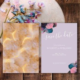 Elegante Blue Lavender Lila Hydrangeas Save The Date