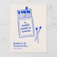 Elegante Blue Match Made in Heaven Save the Date