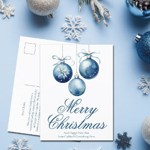 Elegante Blue Merge Weihnachtsgeschenke Feiertagspostkarte