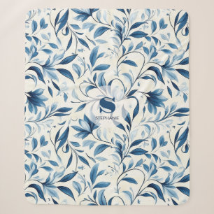 Elegante Blue Paisley Blätter - Weißer Hintergrund Sherpadecke