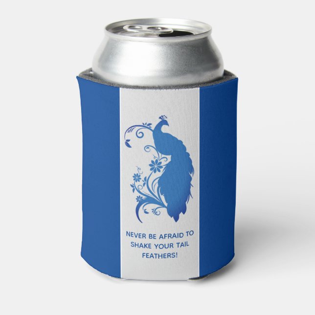 Elegante Blue Peacock Wedding Suite - Can Cooler Dosenkühler (Kanne Rückseite)