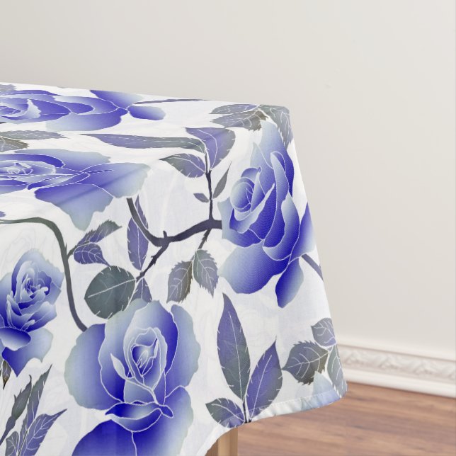 Elegante Blue Rose Blume Tischdecke (Beispiel)