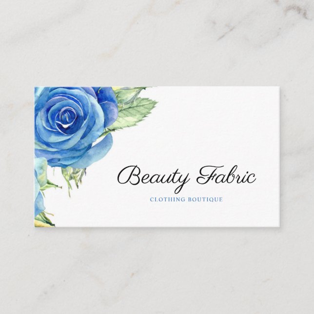 Elegante Blue Rose Clothing Boutique Visitenkarte (Vorderseite)