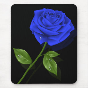 Elegante Blue Rose Mousepad