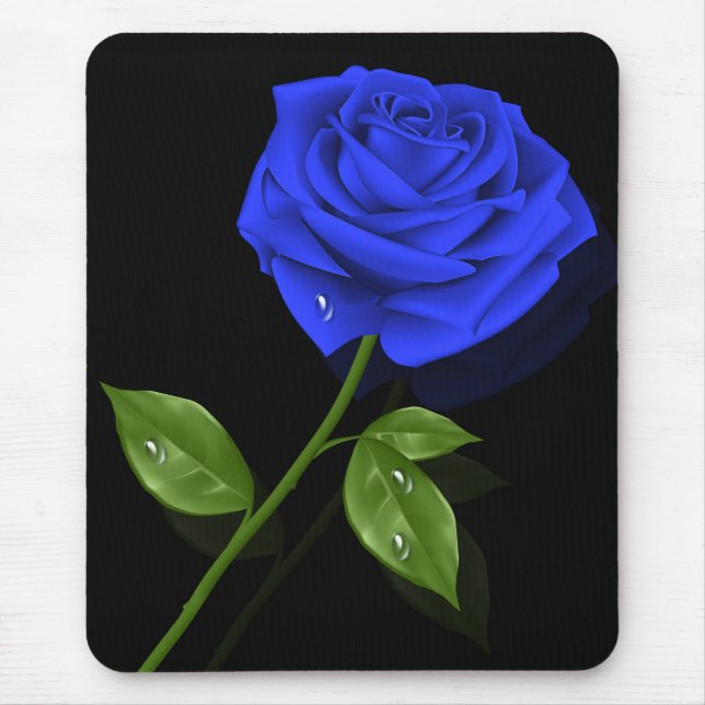 Elegante Blue Rose Mousepad (Vorne)