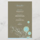 Elegante Blue Snow Blume Wirbel Whimsical Wedding (Vorderseite)