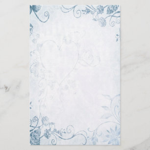 Elegante Blue Vintage Hochzeit Briefpapier