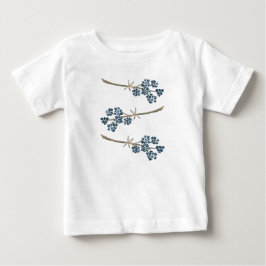 Elegante Blue Watercolor-Blume Baby T-shirt