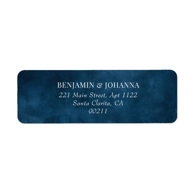 Elegante Blue Watercolor Wedding Rücksendeadresse (Vorne)