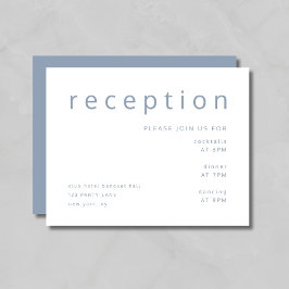 Elegante Blue Wedding Reception Begleitkarte
