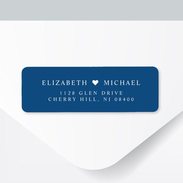 Elegante Blue Wedding Rücksendeadresse (Von Creator hochgeladen)