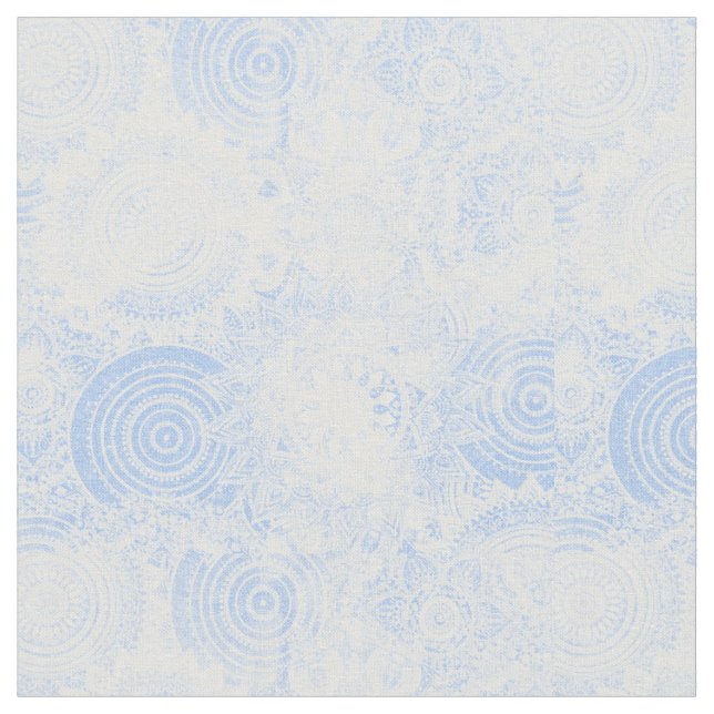 Elegante Blue White Mandala Collection Stoff (Nahaufnahme)