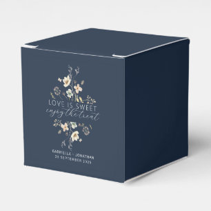Elegante Blue Wildblume Liebe ist süße Hochzeit Geschenkschachtel
