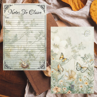 Elegante Bluebirds und Wildblume Wiesengeschirr Briefpapier