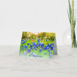 Elegante Bluebonnets-Frühlings-Hochzeit danken Dankeskarte