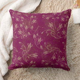 Elegante Blühend Blätter Rosewood Grunge Kissen