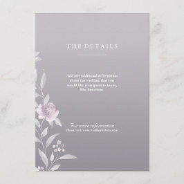 Elegante, blühende Chinoiserie Details Hochzeiten Begleitkarte