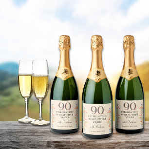 Elegante Blume 90 Jahre Party Flora 90. Geburtstag