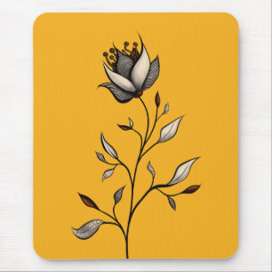 Elegante Blume Abstrakte Kunst, Dichtung und Musik Mousepad